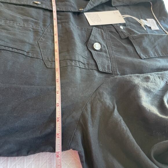 NWT Jones & Co Women's Black 100% Linen Button Up Jacket 3X Plus Size Pockets - Picture 11 of 12